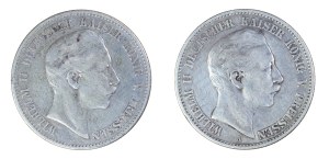 Set of 2 pcs. 2 marks 1896 and 1899, Prussia