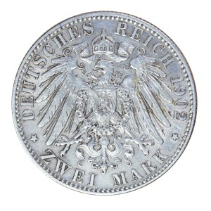 2 marki 1902 r., pośmiertne, Saksonia
