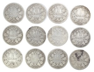 Set of 12 pcs. 1 Deutsches Reich brand