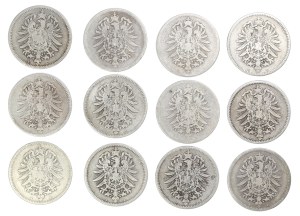 Set of 12 pcs. 1 Deutsches Reich brand
