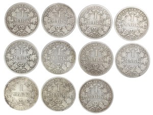 Set of 11 pcs. 1 Deutsches Reich brand