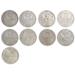 Zestaw 8 szt. 1 marka Deutsches Reich