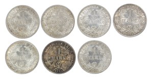 Zestaw 7 szt. 1 marka Deutsches Reich