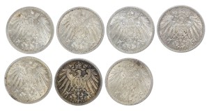 Zestaw 7 szt. 1 marka Deutsches Reich