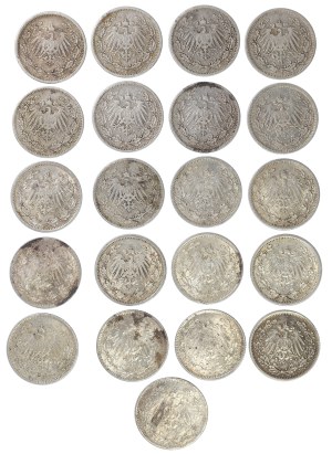 Set of 21 pcs. 1/2 brand Deutsches Reich