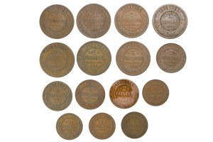 Set of 15 pcs. 1, 2 and 3 kopecks, Tsarist Russia