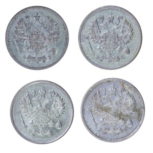 Zestaw 4 szt. 10 kopiejek, Carska Rosja