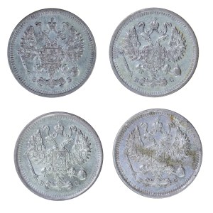 Zestaw 4 szt. 10 kopiejek, Carska Rosja