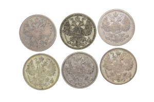 Set of 6 pcs. 15 kopecks - Tsarist Russia