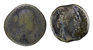 Set of 2 sestertia coins - Roman Empire