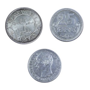 Zestaw 3 szt. monet srebrnych, Dania, Holandia
