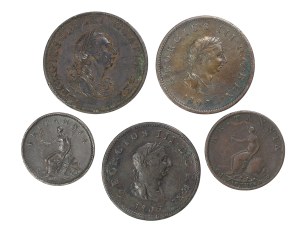 5 coins, George III, United Kingdom