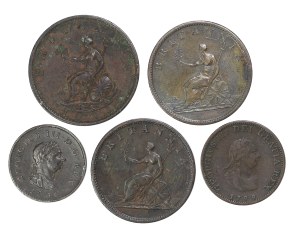 5 coins, George III, United Kingdom