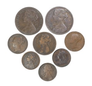 Set of 8 coins, Victoria, United Kingdom