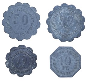 Set of 4 replacement coins, Szczecin