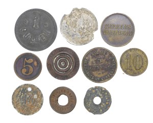 Set of 10 replacement coins and tokens - Szczecin