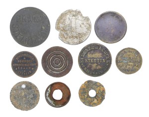 Set of 10 replacement coins and tokens - Szczecin