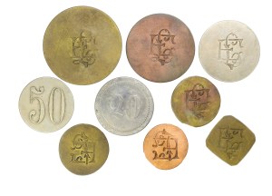 Set of 9 pcs. Dominal tokens - EL