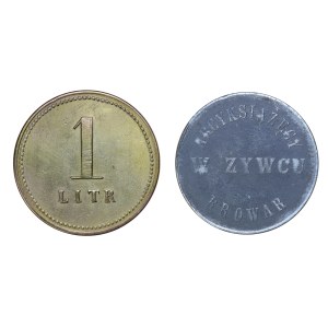 Zestaw 2 szt. żetonów - 1 liter, browar arcyksiążęcy w Żywcu