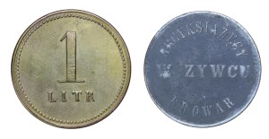 Set of 2 tokens - 1 letter, archduke brewery in Zywiec