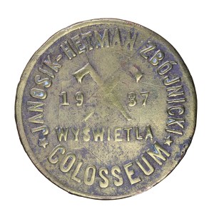 Żeton reklamowy 1937 r., Kino Coloseum Warszawa