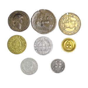 Set of 8 antique coin falses