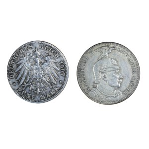 Falsyfikat, zestaw 2 szt. monet Kaiserreich