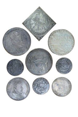 Set of 9 copies of rare coins of Sigismund III Vasa