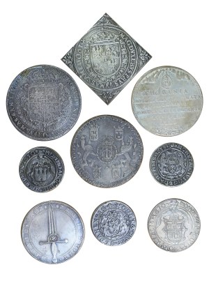 Set of 9 copies of rare coins of Sigismund III Vasa