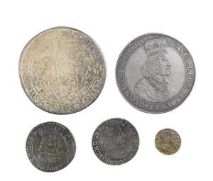 Set of 5 rare coins of Jan Kazimierz