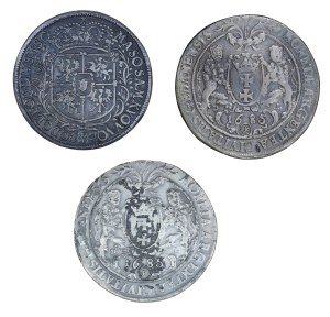 Set of 3 copies of rare coins, John III Sobieski