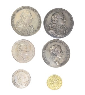 Set of 6 copies of rare coins, Stanislaw August Poniatowski