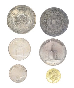 Set of 6 copies of rare coins, Stanislaw August Poniatowski