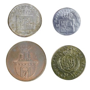 Zestaw 4 szt. kopii monet polskich z XIX w.