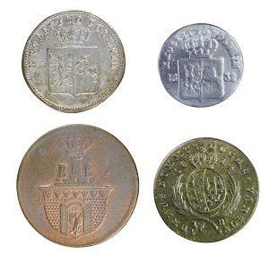 Set of 4 copies of Polish coins from the 19th century.