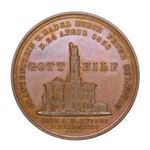 Medal - Lower Silesia, Ząbkowice Śląskie/Fraknestein, medal from 1858, minted on the occasion of the holding of the town hall in Ząbkowice Śląskie.