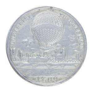 Medal - Wrocław, 1789 r., Lot Balonem nad Wrocławiem, przelot balonem przez Jeana Pierre`a Francoisa Blancharda