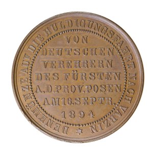 Medal 16.09.1894, Otto von Bismarck, in tribute from the Province of Poznan
