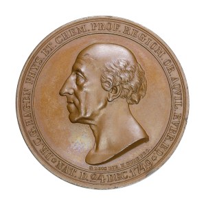 Medal z 1825 r., Berlin, C.G. Hagen, medal wybity dla uczczenia 50 rocznicy doktoratu C.G. Hagena - lekarza, profesora chemii