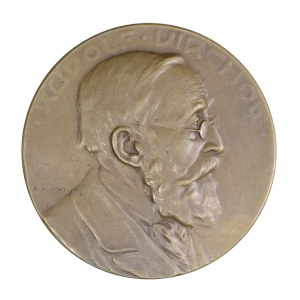 Medal jednostronny - Rudolf Virchow (1821-1902), medal wybity na pamiątkę dr. Rudolfa Virchowa (patolog, antropolog, filozof, lekarz, profesor uniwersytetu w Berlinie i Wirzburgu, doctor honoris causa Uniwersytetu Jagiellońskiego)