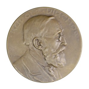 One-sided medal - Rudolf Virchow (1821-1902), medal minted in memory of Dr. Rudolf Virchow (pathologist, anthropologist, philosopher, physician, professor at the University of Berlin and Wirzburg, doctor honoris causa of the Jagiellonian University)