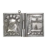 Locking secretary (medallion) in the shape of a book, souvenir from Częstochowa 1909, Poland
