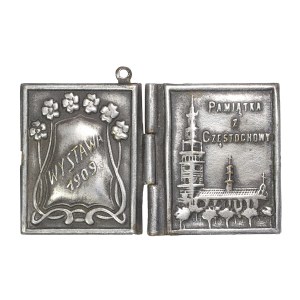 closed secretary (medallion) in the shape of a book, souvenir from Częstochowa 1909, Poland