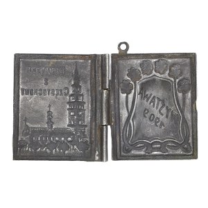 closed secretary (medallion) in the shape of a book, souvenir from Częstochowa 1909, Poland