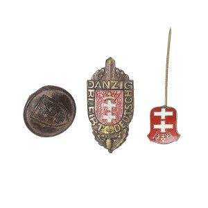 Set of 3 artifacts related to pre-war Gdansk.