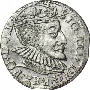 R-, Sigismund III. Vasa, Trojak 1590 Riga, großer Kopf