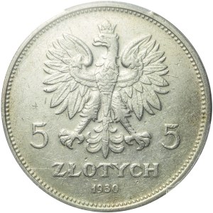 5 Zloty 1930 Nike, Warschau, seltener Jahrgang