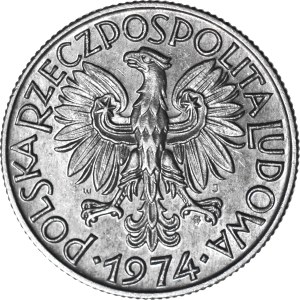 R-, 5 Gold 1974 Fisherman, SKROTT 240 Grad, selten