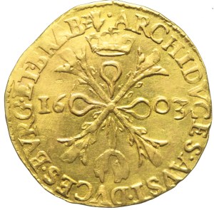 Belgien, Brabant, Albert und Isabella, Double albertin 1603, Antwerpen, schön