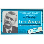 Solidarity, 1000 zloty 1989, Lech Walesa Election Fund, rarity